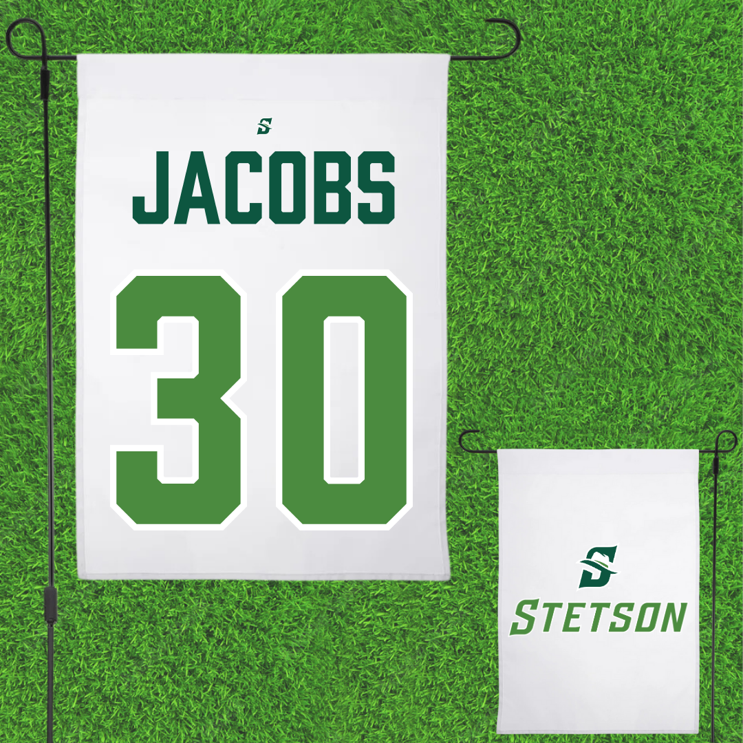 Stetson University Football White Garden Flag - #30 Nycere Jacobs