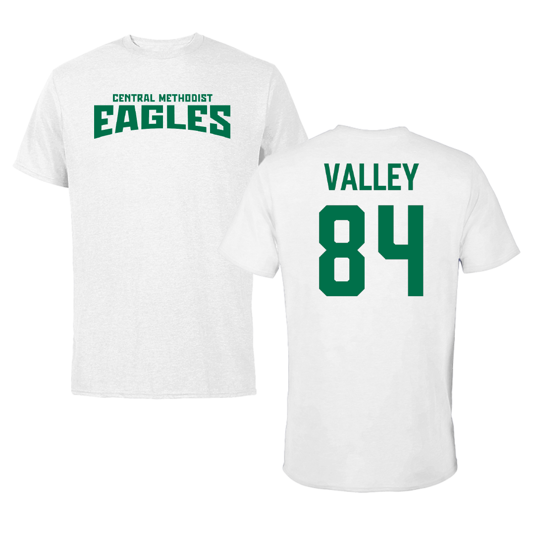 Central Methodist University Football White Classic Performance Tee - #84 Seth Valley