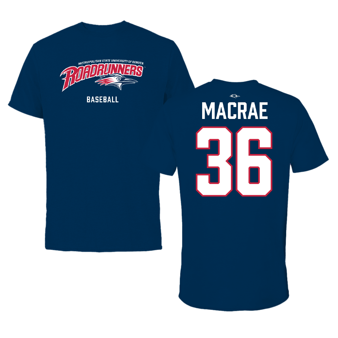 Metropolitan State University of Denver Baseball Navy Tee - #36 James Macrae