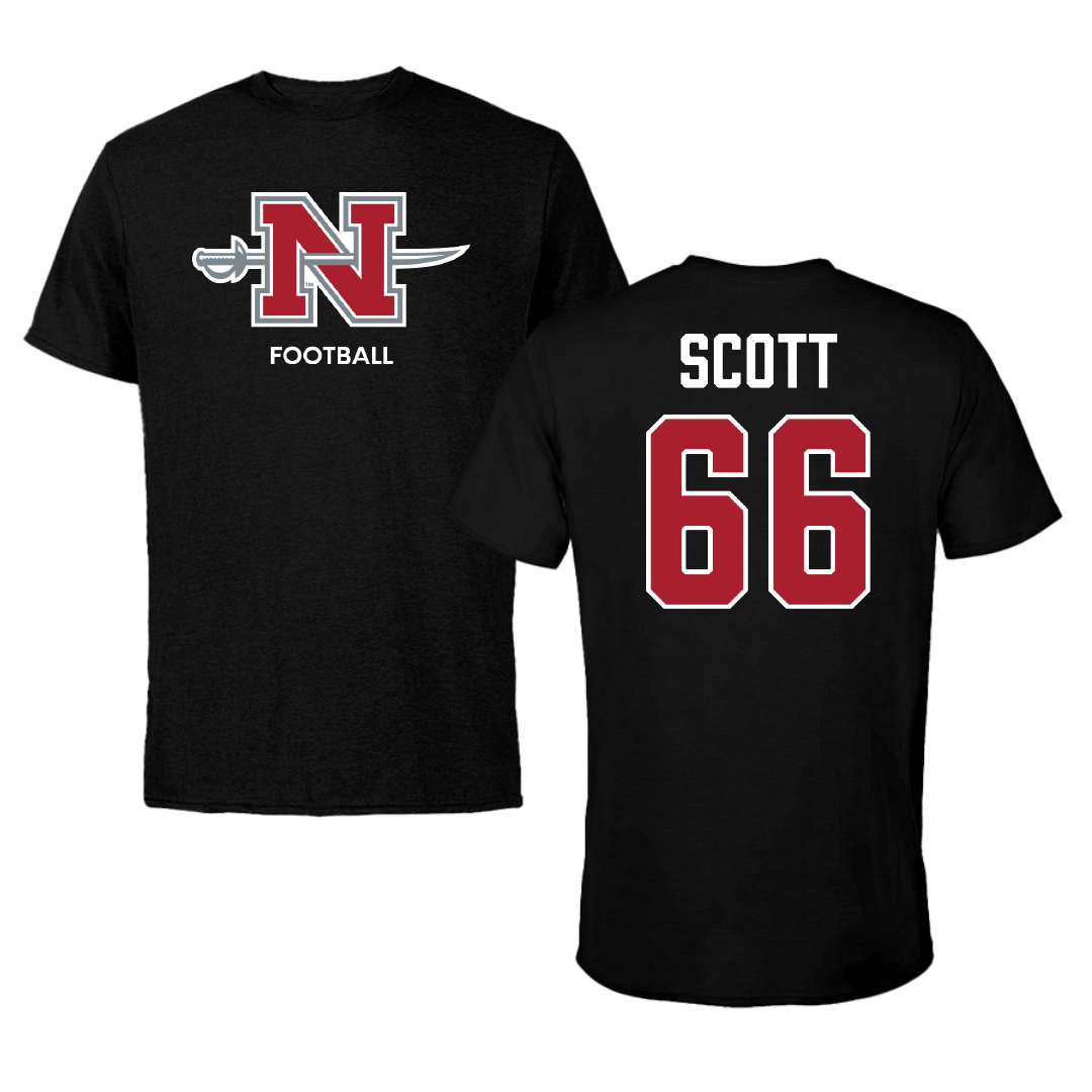 Nicholls State University Football Black Mascot Performance Tee - #66 Sameij Scott