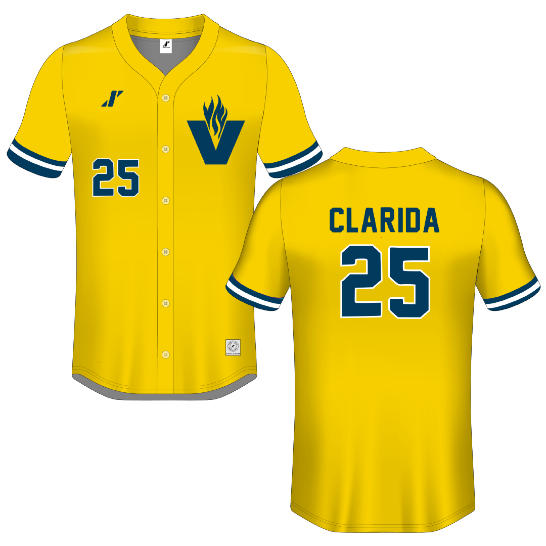 Vincennes University Gold Button-Down Jersey - #25 Parker Clarida