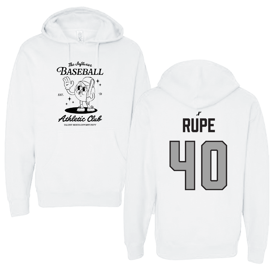 Baseball White Influxer Athletic Club Hoodie - #40 Jack Rupe