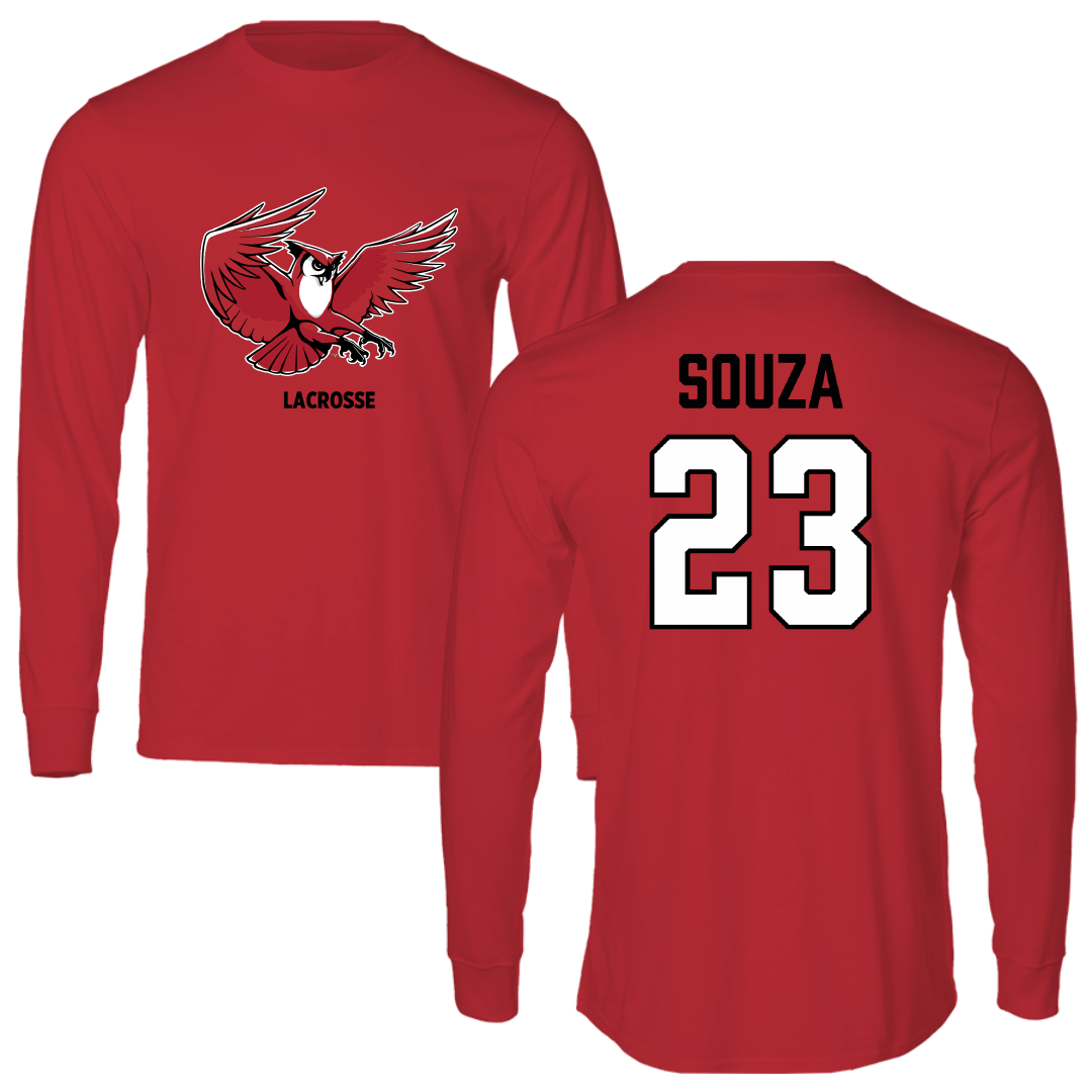 Keene State College Lacrosse (M) Red Performance Long Sleeve - #23 Tim Souza