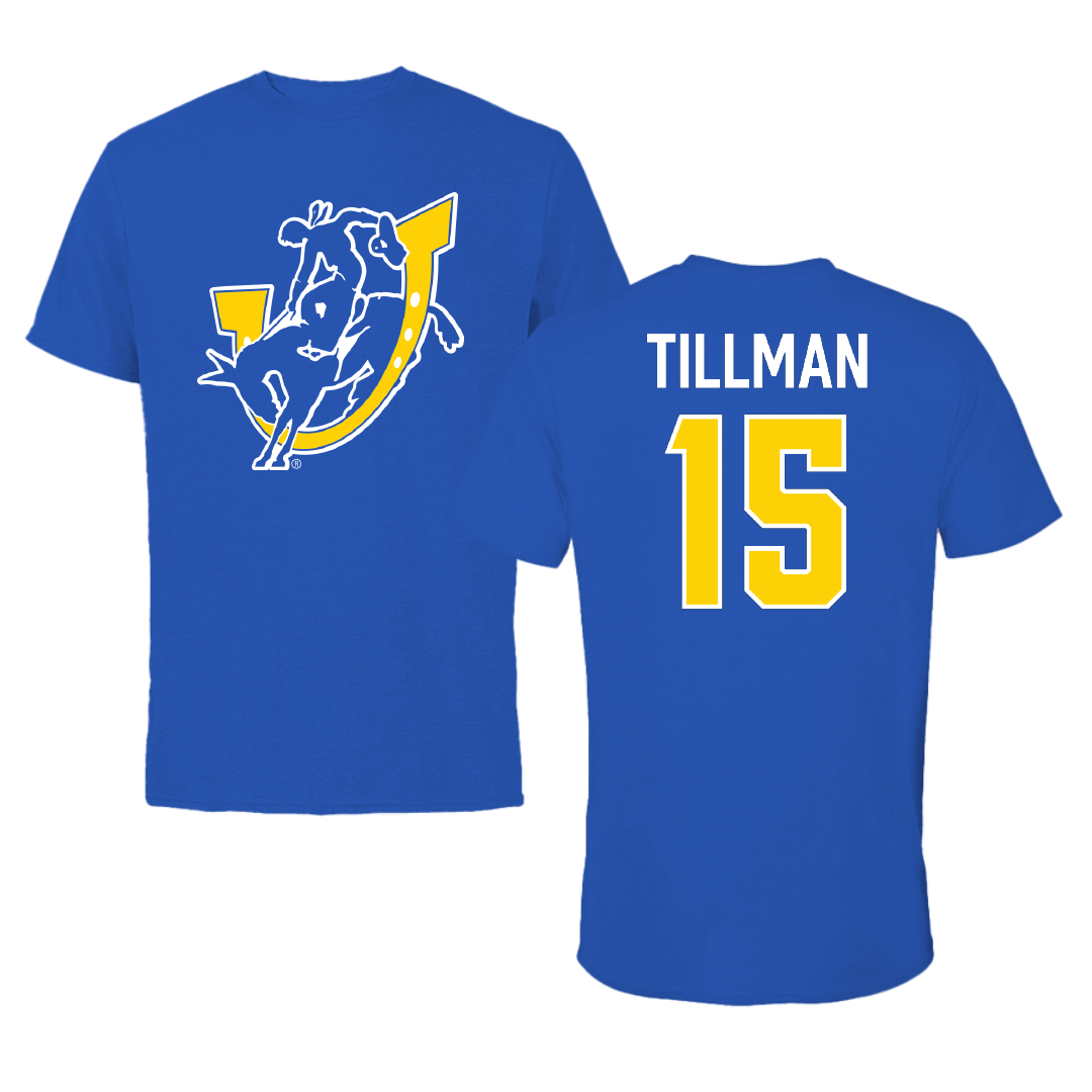 Southern Arkansas University Basketball Blue Performance Tee - #15 Jayce Tillman