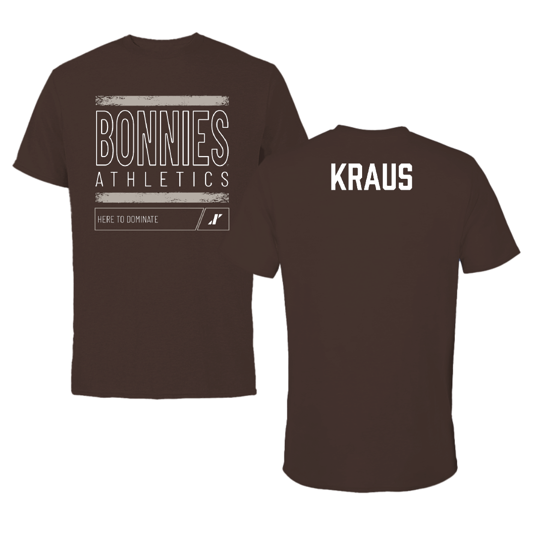 St. Bonaventure University Swimming & Diving Brown Dominate Tee - Ellie Kraus