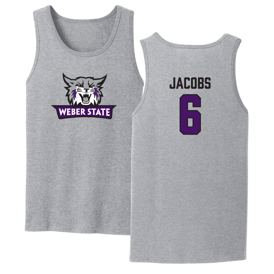 Weber State University Soccer Sport Gray Tank Top - #6 Emery Jacobs