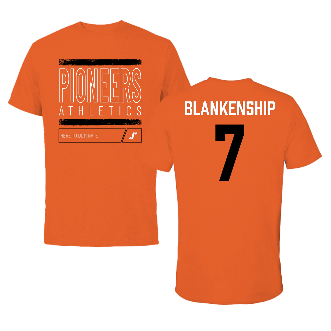Tusculum University Volleyball (M) Orange Dominate Performance Tee - #7 Kevin Blankenship