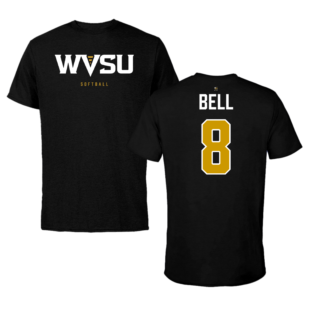 West Virginia State University Softball Black Tee - #8 Olivia Bell
