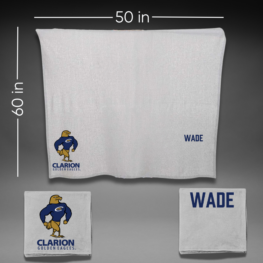 PennWest Clarion Wrestling Gray Blanket - Colton Wade