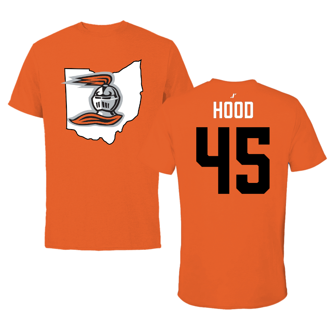 Heidelberg University Baseball Orange State Performance Tee - #45 Owen Hood