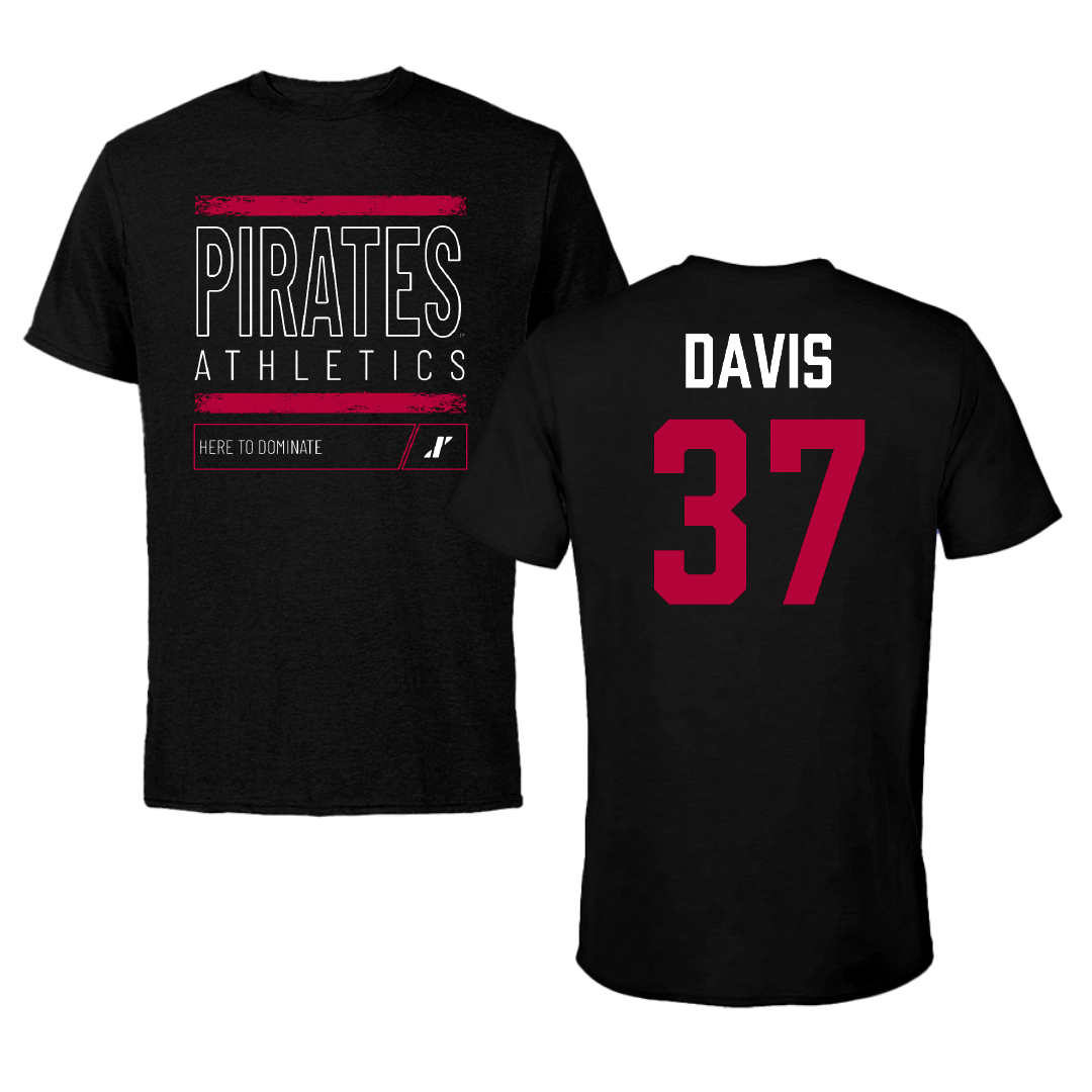 Whitworth University Baseball Black Dominate Performance Tee - #37 Rylan Davis