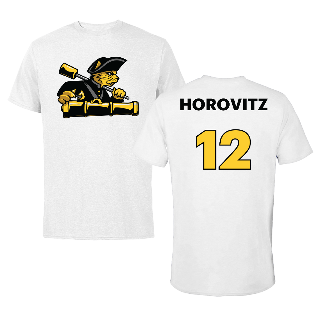 Pratt Institute Basketball (M) White Performance Tee - #12 Nathaniel Horovitz