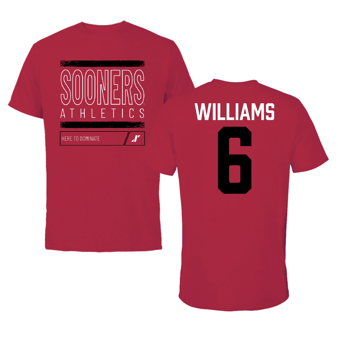 University of Oklahoma Basketball Crimson Dominate Tee - #6 Sahara Williams