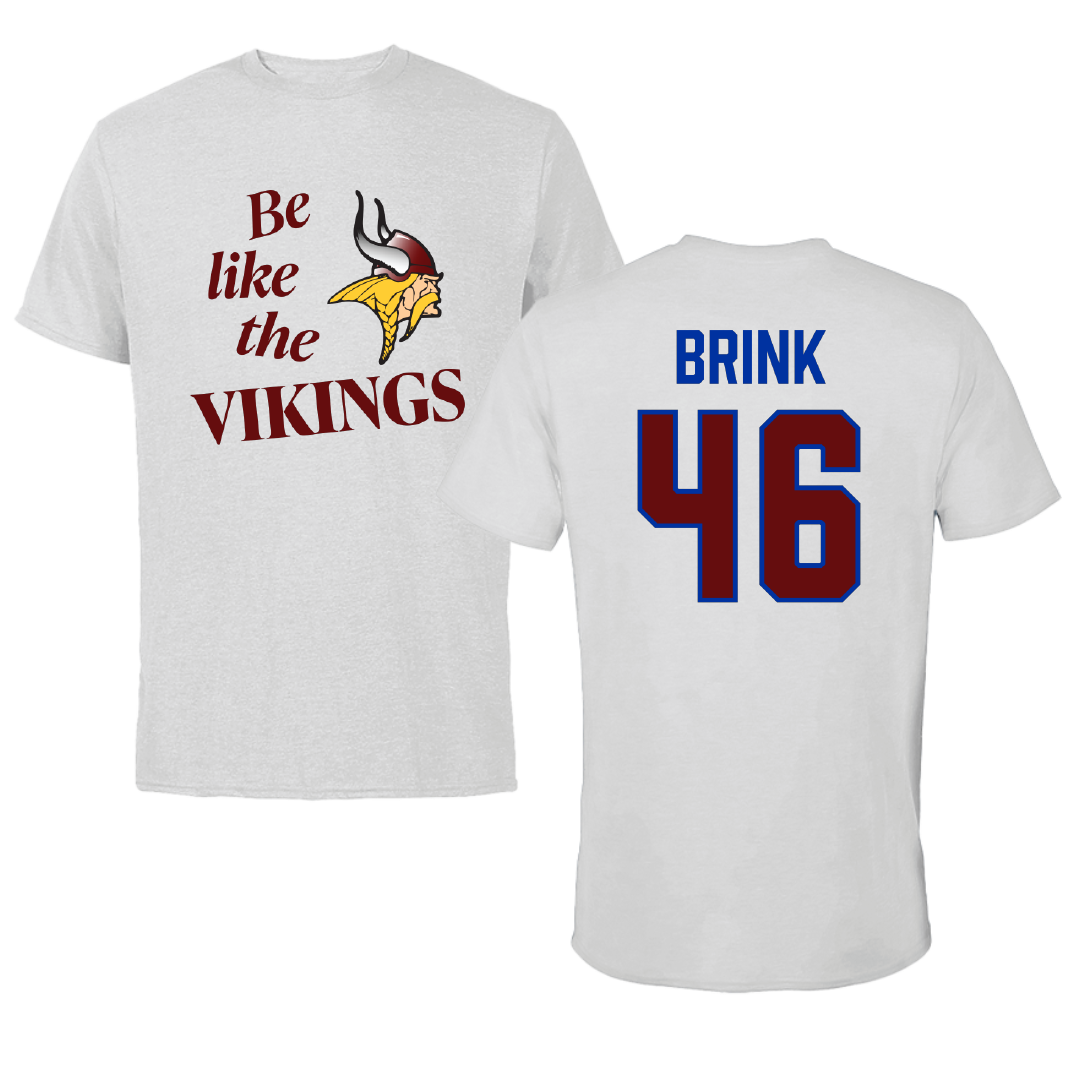 Valley City State University Football Light Gray Be Like Us Tee - #46 Karbin Brink