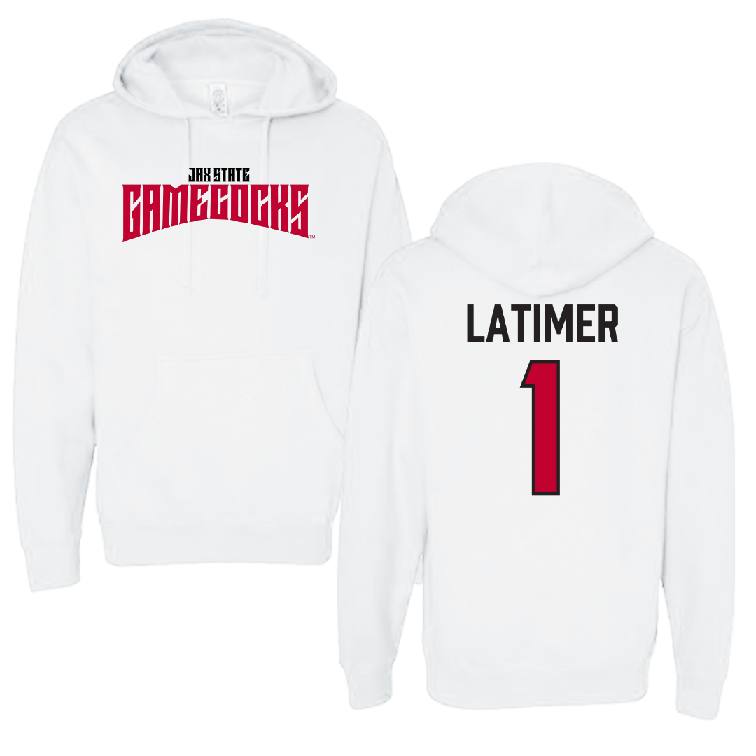 Jacksonville State University Football White Classics Hoodie - #1 Geimere Latimer