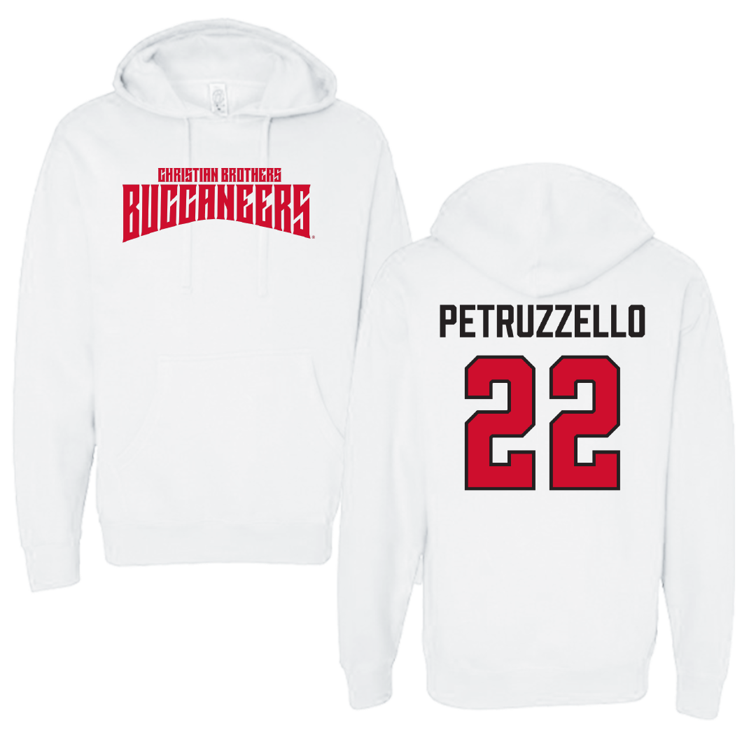 Christian Brothers University Baseball White Classic Hoodie - #22 Nicholas Petruzzello