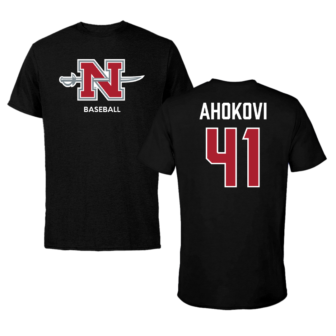 Nicholls State University Baseball Black Mascot Tee - #41 Isaac Ahokovi