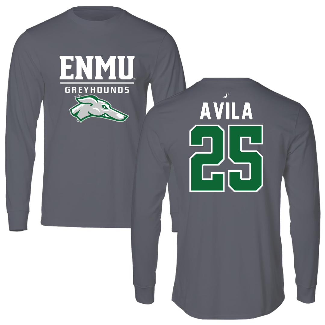 Eastern New Mexico University Baseball Dark Gray Long Sleeve - #25 Juan Avila