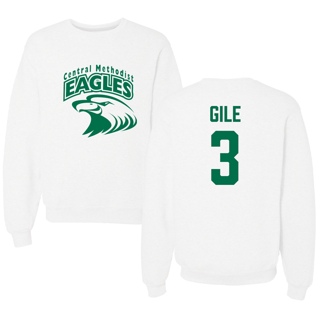 Central Methodist University Football White Crewneck - #3 Jordan Gile