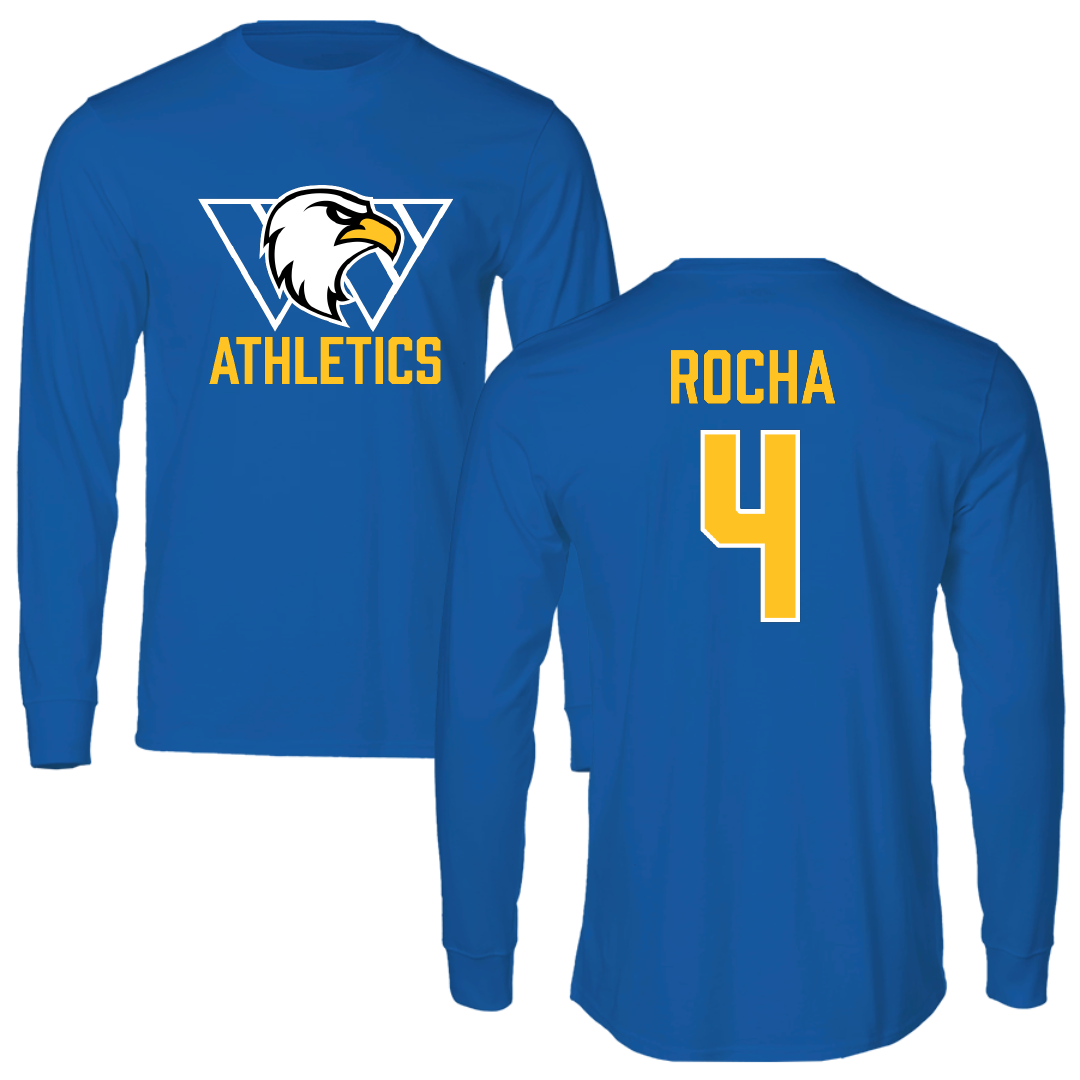 Williams Baptist University Soccer (M) Blue Performance Long Sleeve - #4 Pedro Paulo Rocha