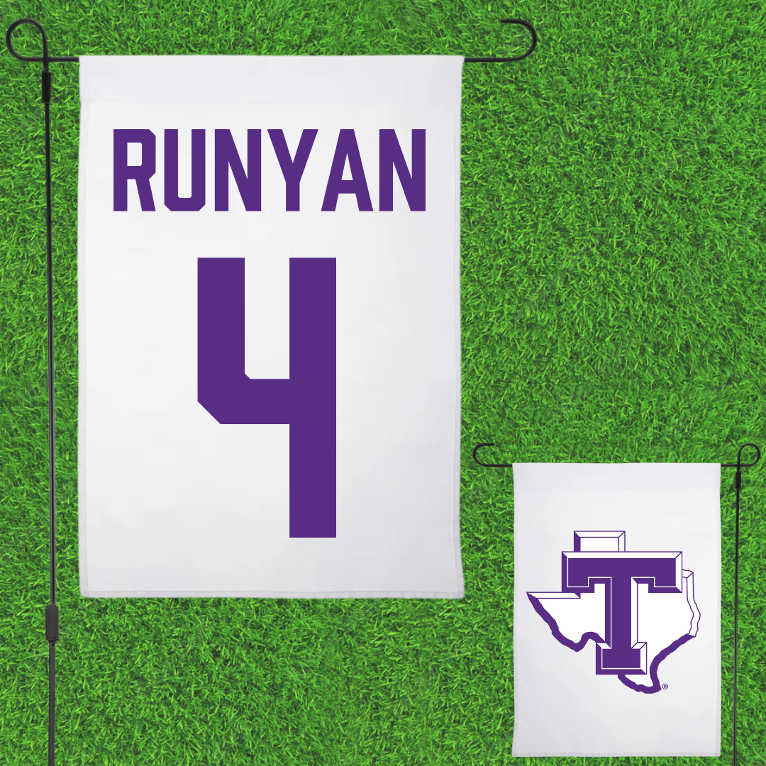 Tarleton State University Softball White Garden Flag - #4 Madison Runyan