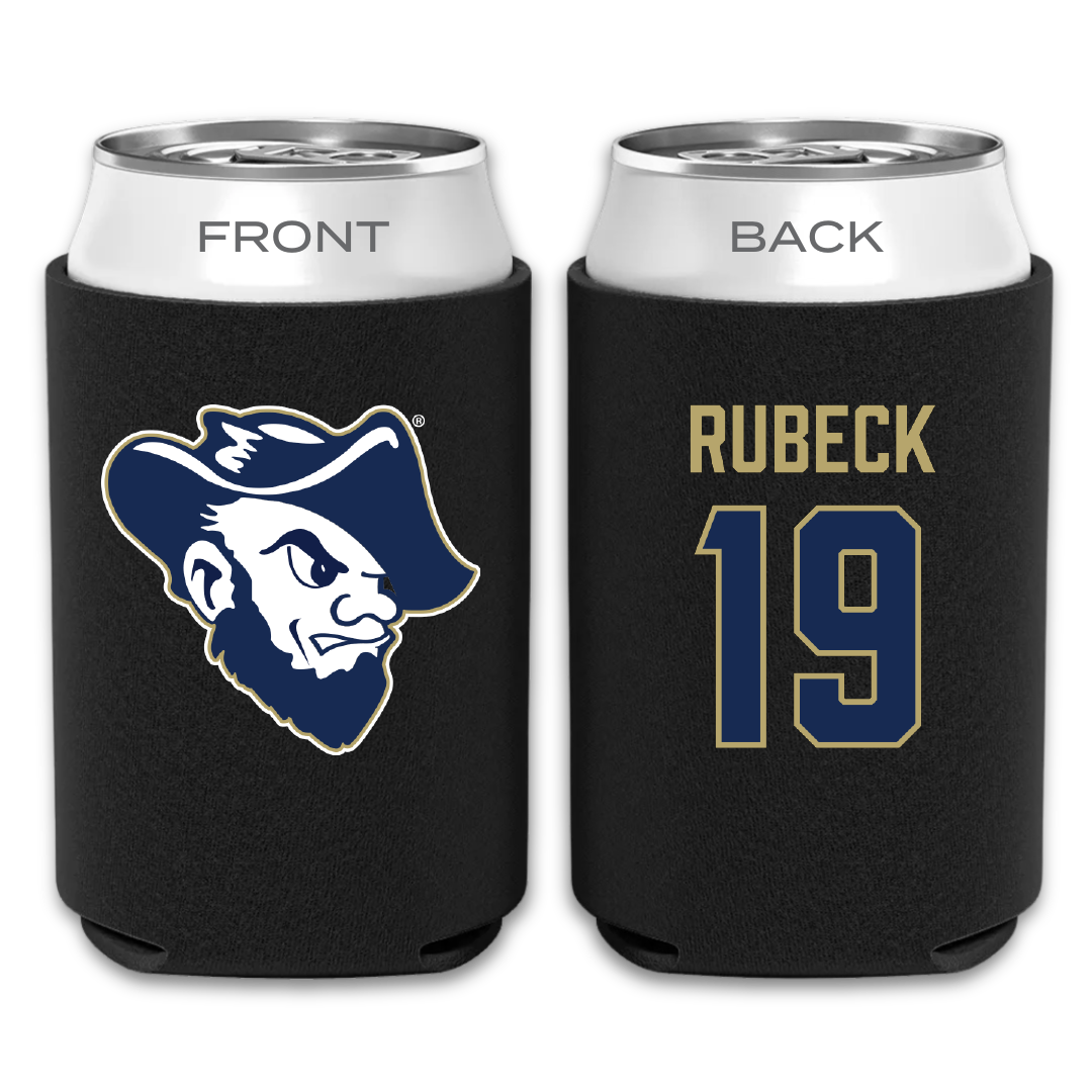 South Dakota Mines Soccer Black Can Cooler - #19 Stone Rubeck