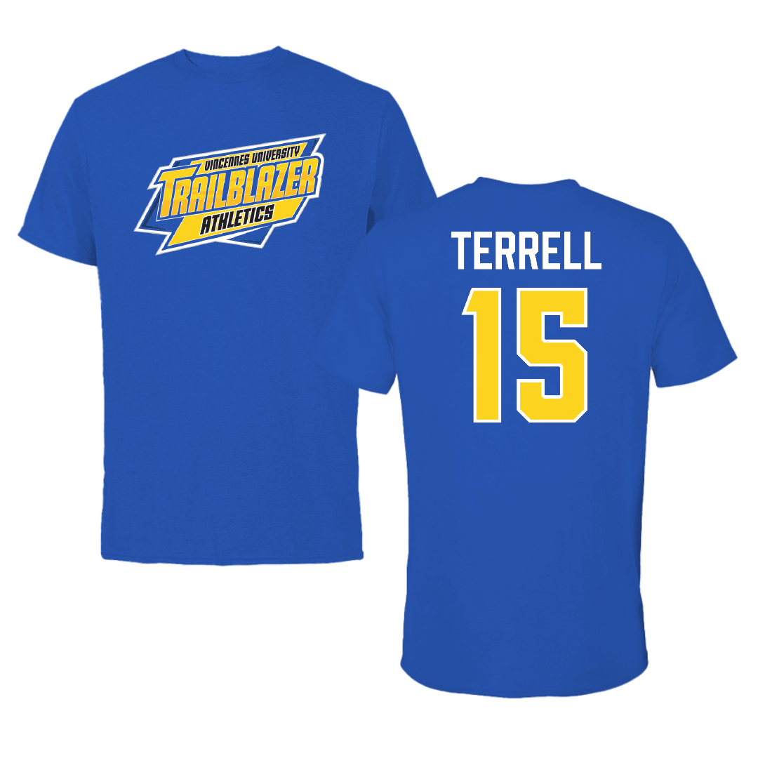 Vincennes University Volleyball (W) Blue Performance Tee - #15 Ava Terrell