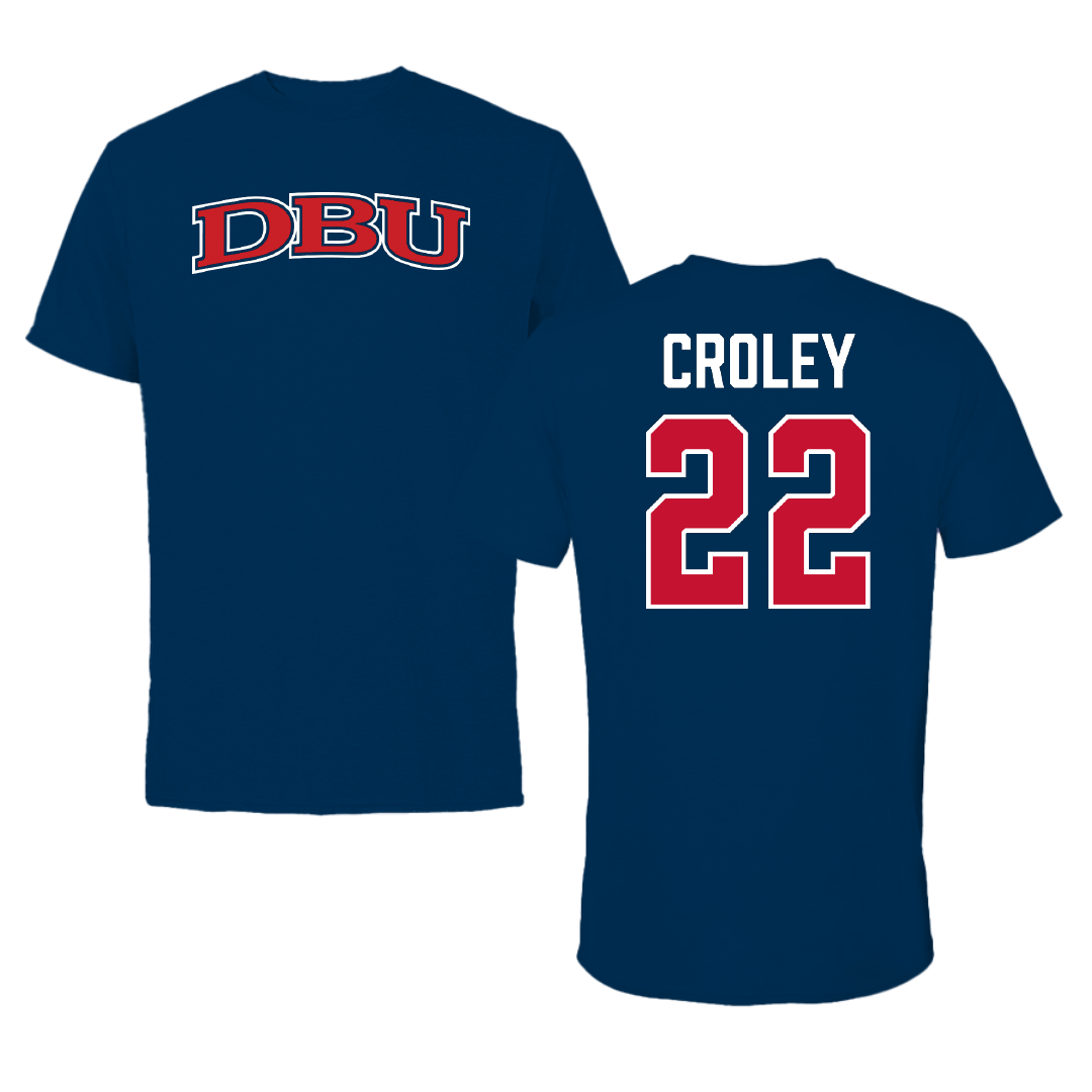 Dallas Baptist University Soccer Navy DBU Tee - #22 Emma Croley