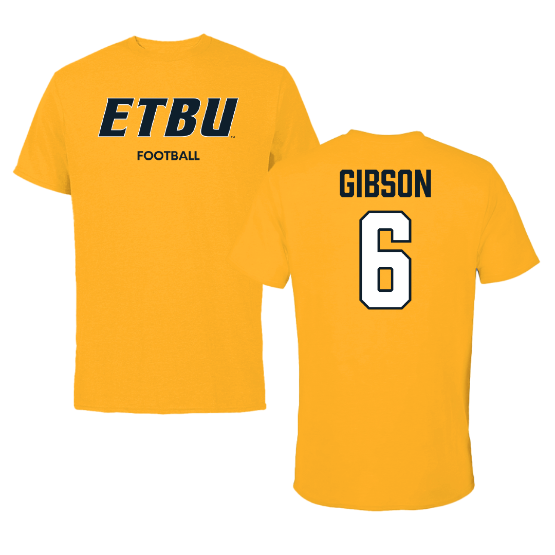 East Texas Baptist University Football Gold Tee - #6 Andrae Gibson