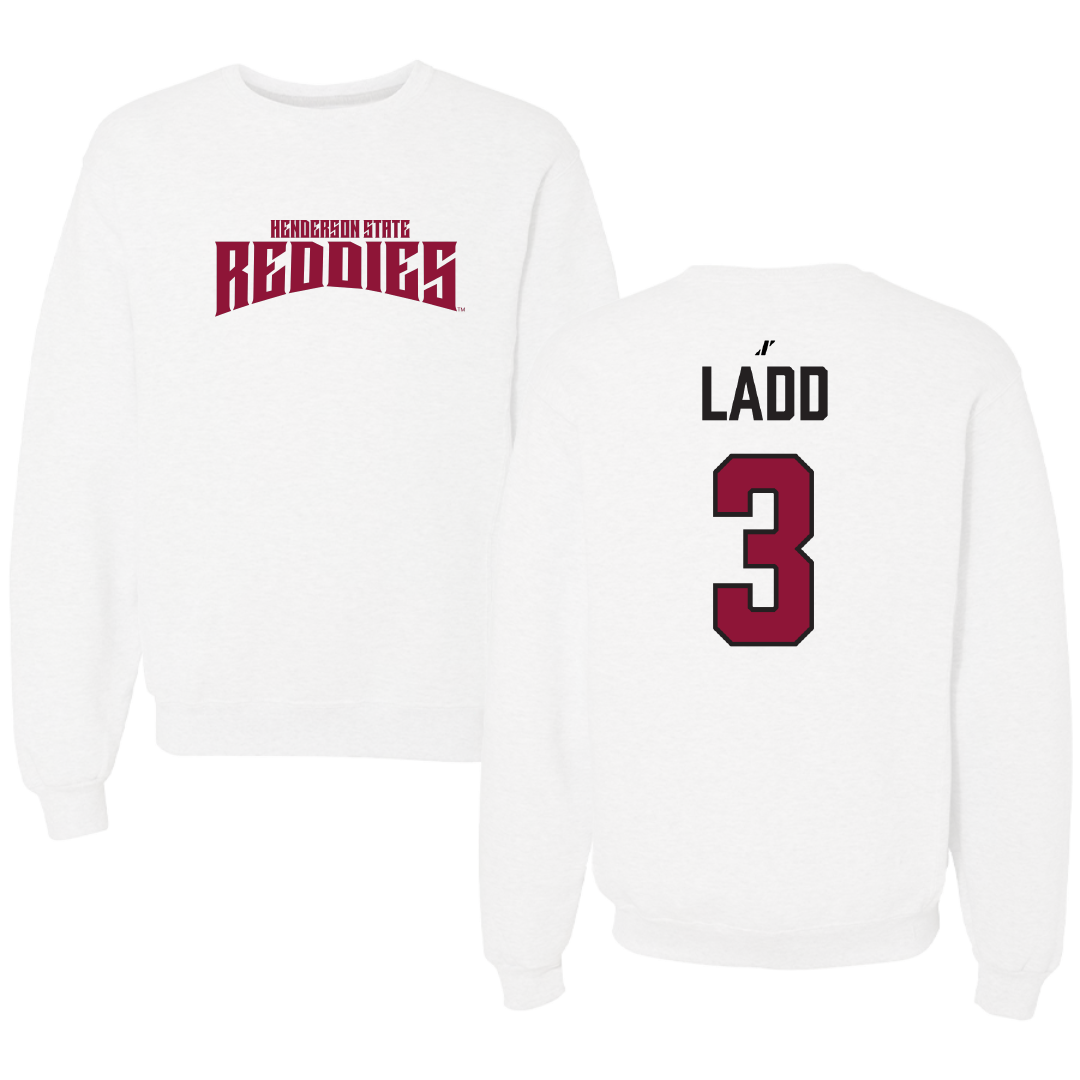 Henderson State University Baseball White Classic Crewneck - #3 Driftin Ladd