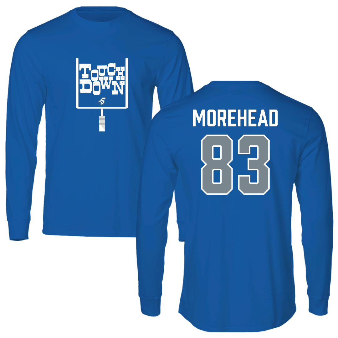 Thomas More University Football Blue Touchdown Performance Long Sleeve - #83 Brady Morehead