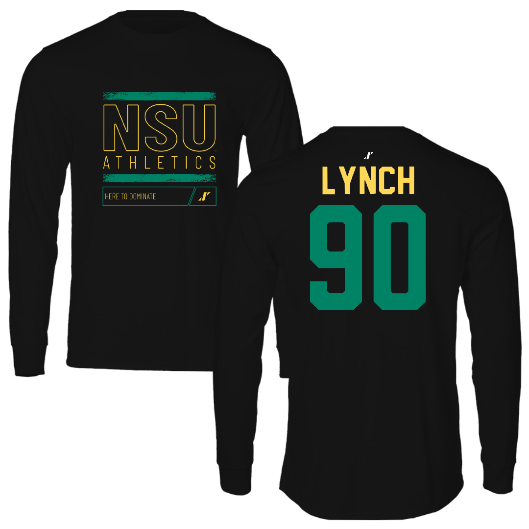 Norfolk State University Football Black Dominate Performance Long Sleeve - #90 Keshawn Lynch