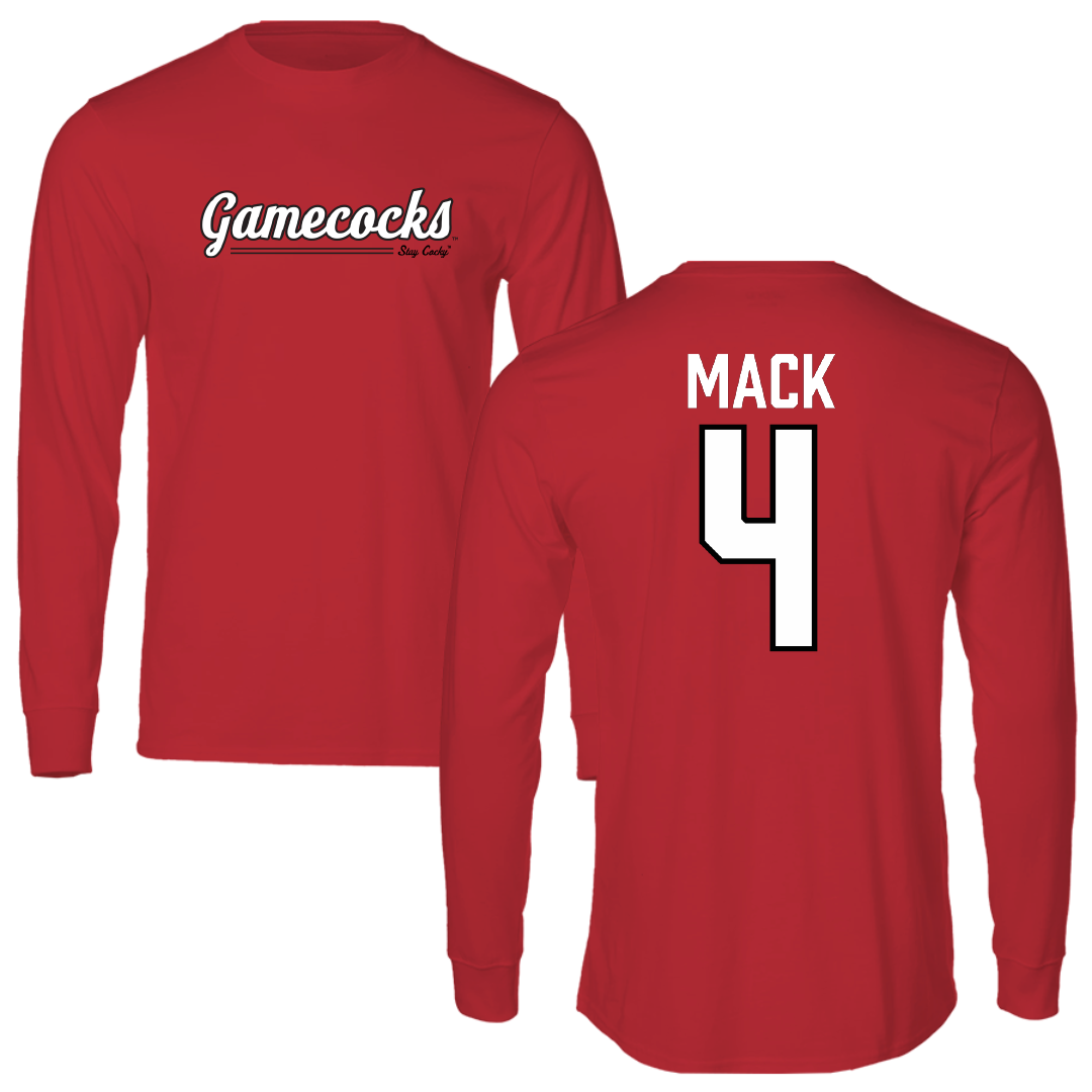 Jacksonville State University Football Red General Performance Long Sleeve - #4 Jabari Mack