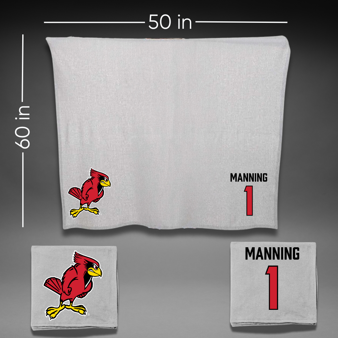 Illinois State University Baseball Gray Blanket - #1 Jackson Manning