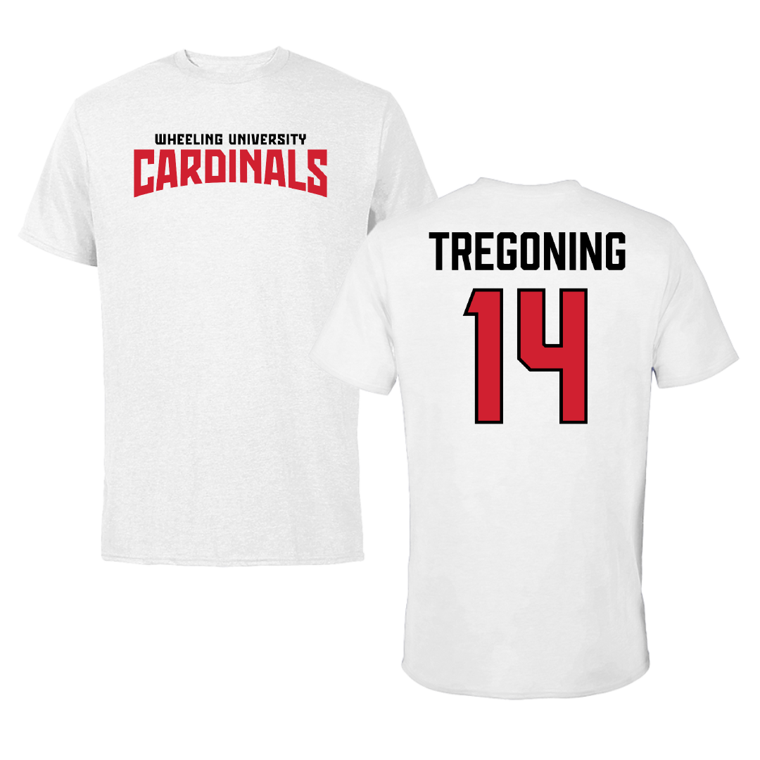 Wheeling University Acrobatics & Tumbling White Classic Tee - #14 Mady Tregoning