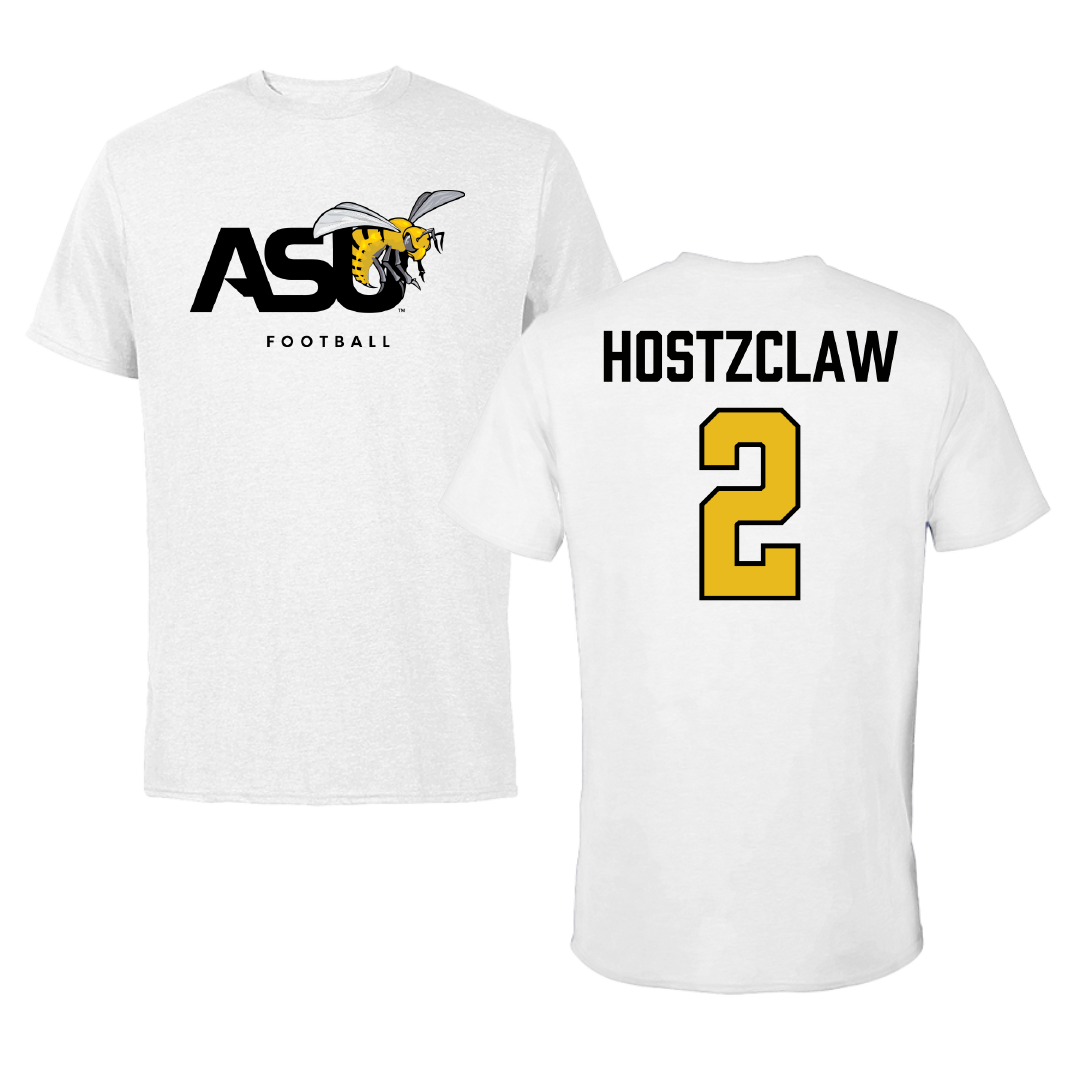 Alabama State University Football White ASU Tee - #2 Jamarie Hostzclaw