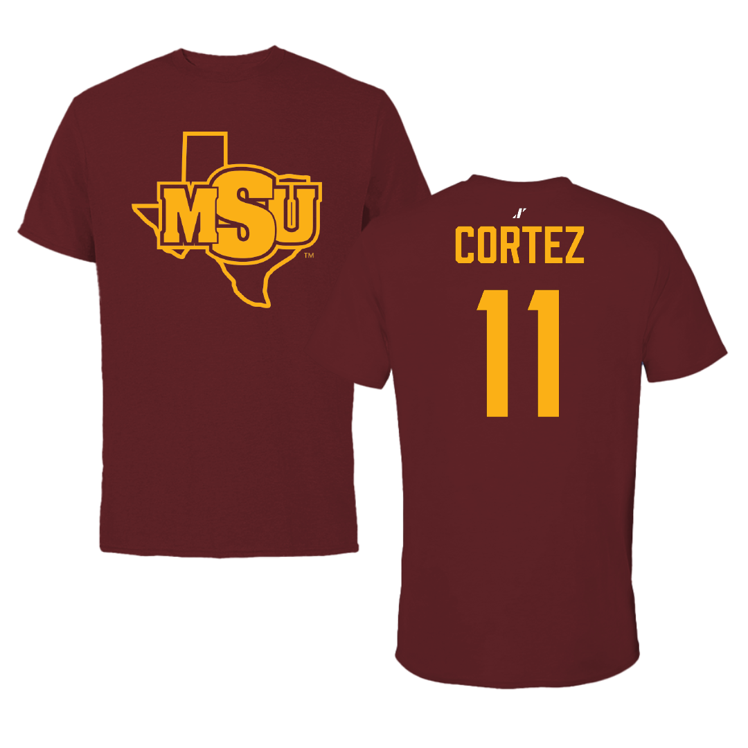 Midwestern State University Basketball (W) Maroon Tee - #11 Carisa Cortez
