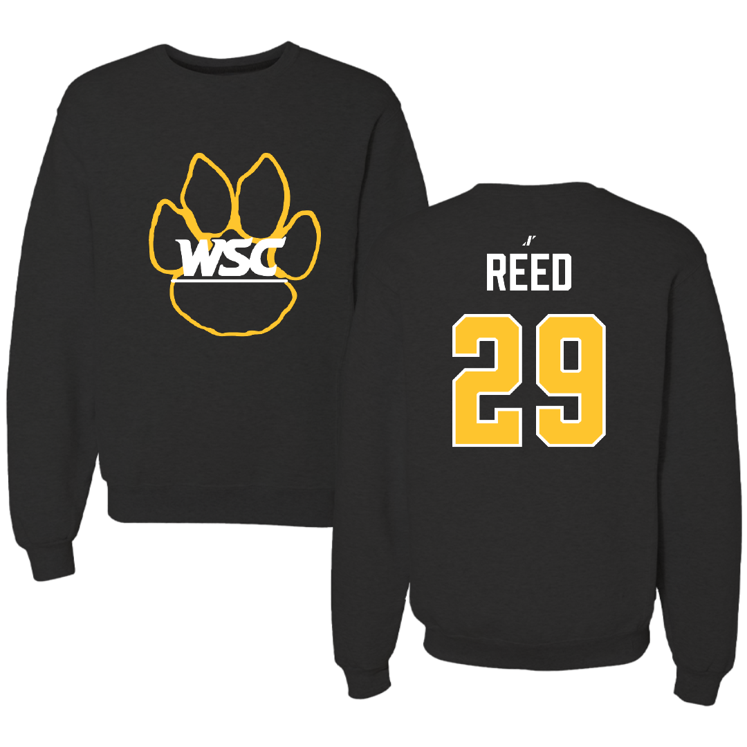 Wayne State College (Nebraska) Football Black Crewneck - #29 Corbin Reed