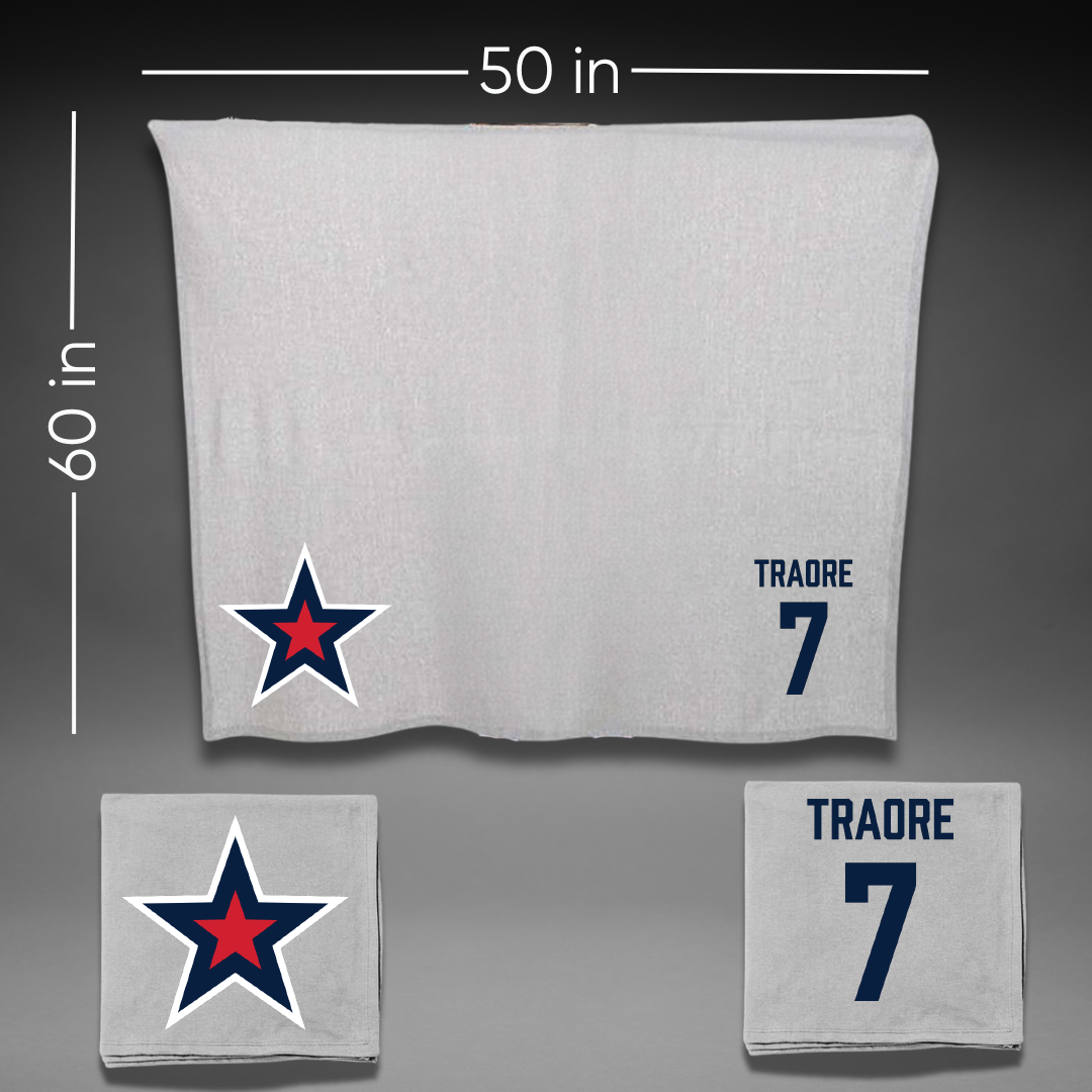 Robert Morris University Basketball Gray Blanket - #7 Myriam Traore