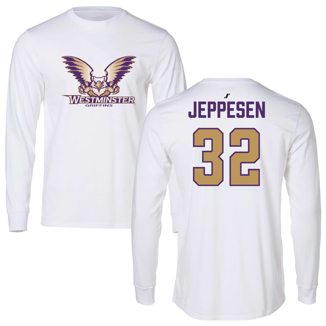 Westminster University (Utah) Basketball (M) White Long Sleeve - #32 Mitch Jeppesen