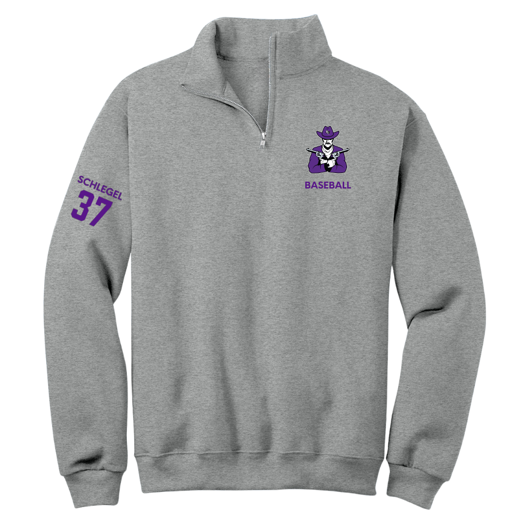 Ranger College Baseball Sport Gray Quarter-Zip - #37 Connor Schlegel
