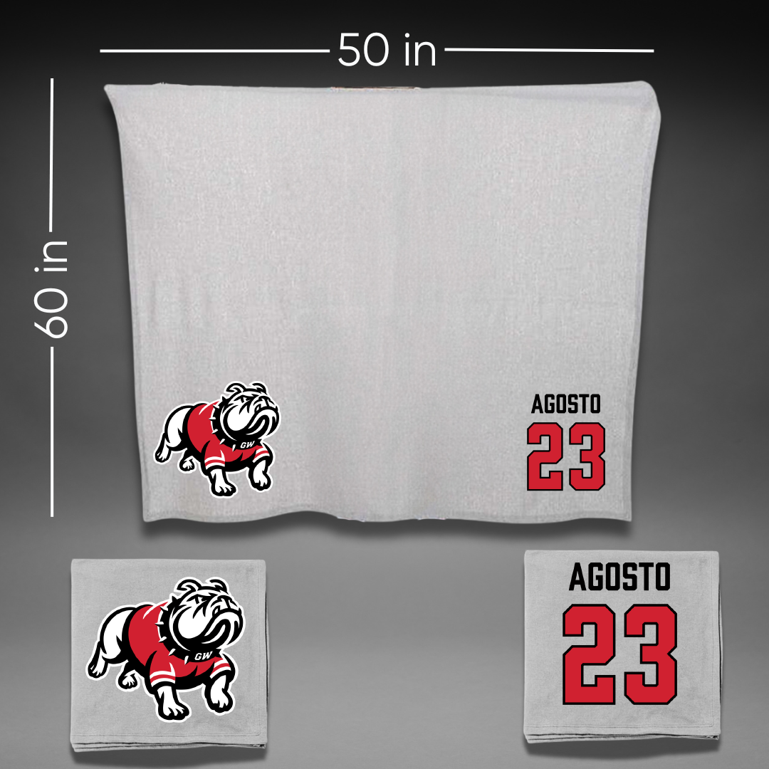 Gardner-Webb University Baseball Gray Blanket - #23 Kelvin Agosto