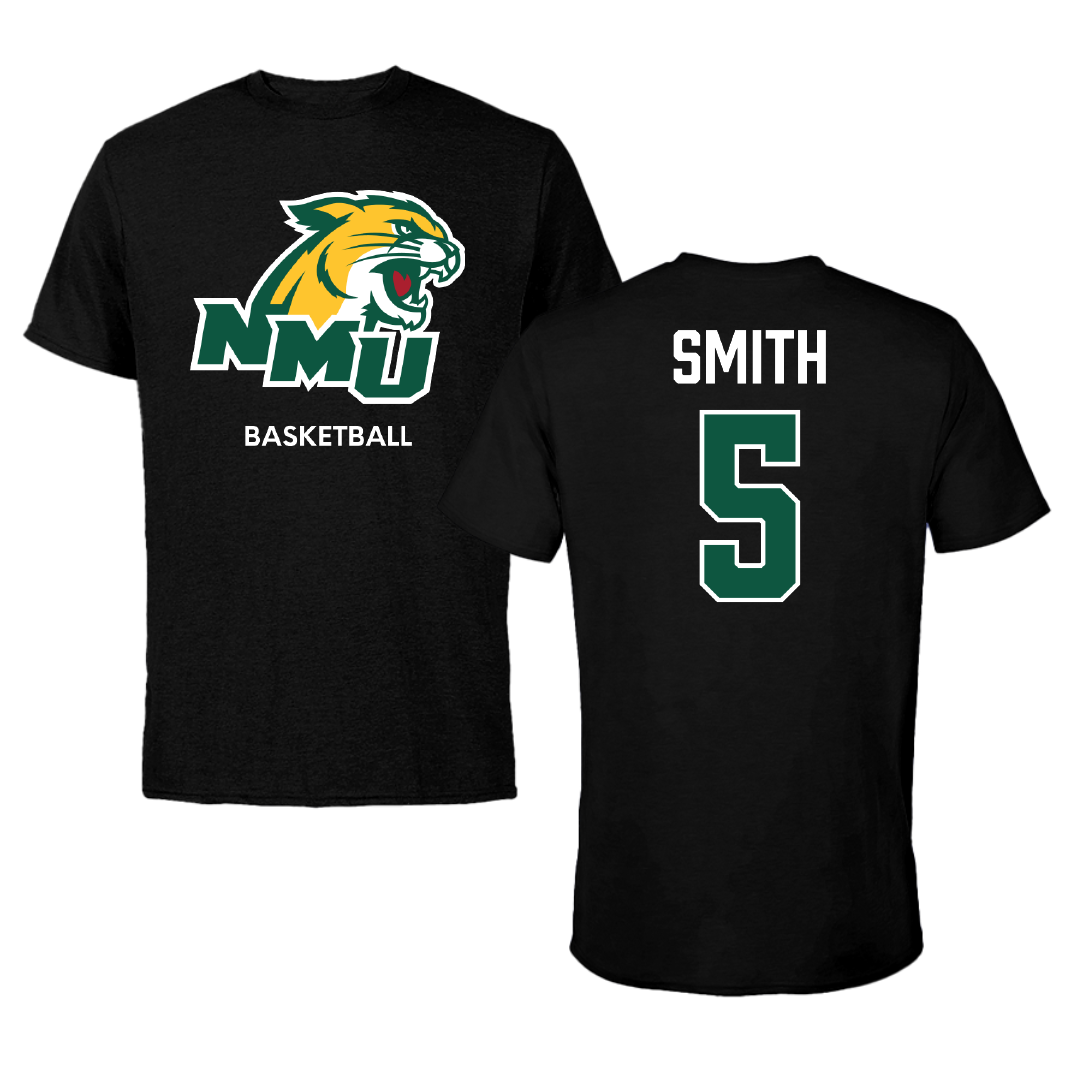 Northern Michigan University Basketball (M) Black Performance Tee - #5 Carson Smith