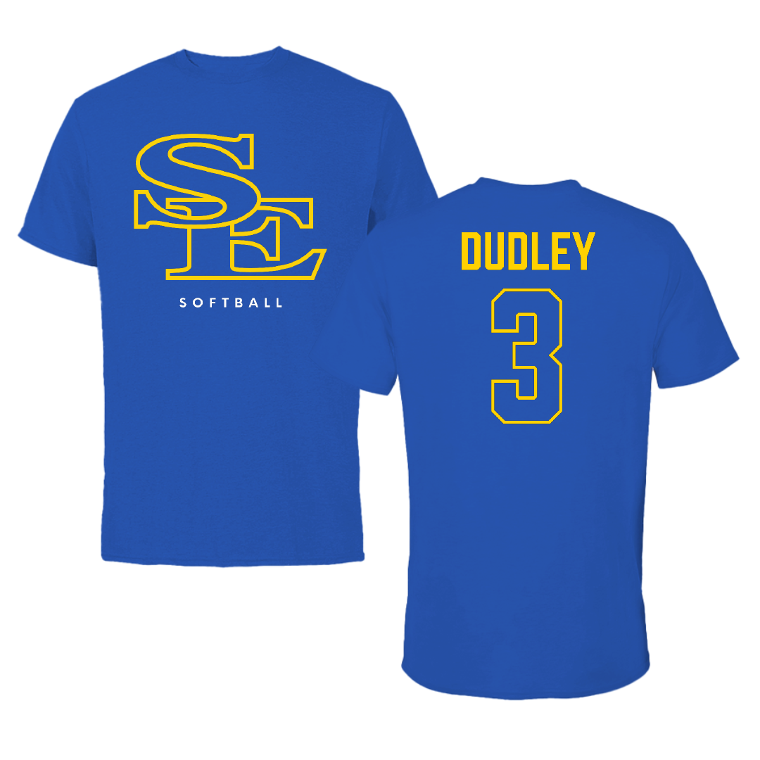 Southeastern Oklahoma State University Softball Blue Tee - #3 Emma Dudley