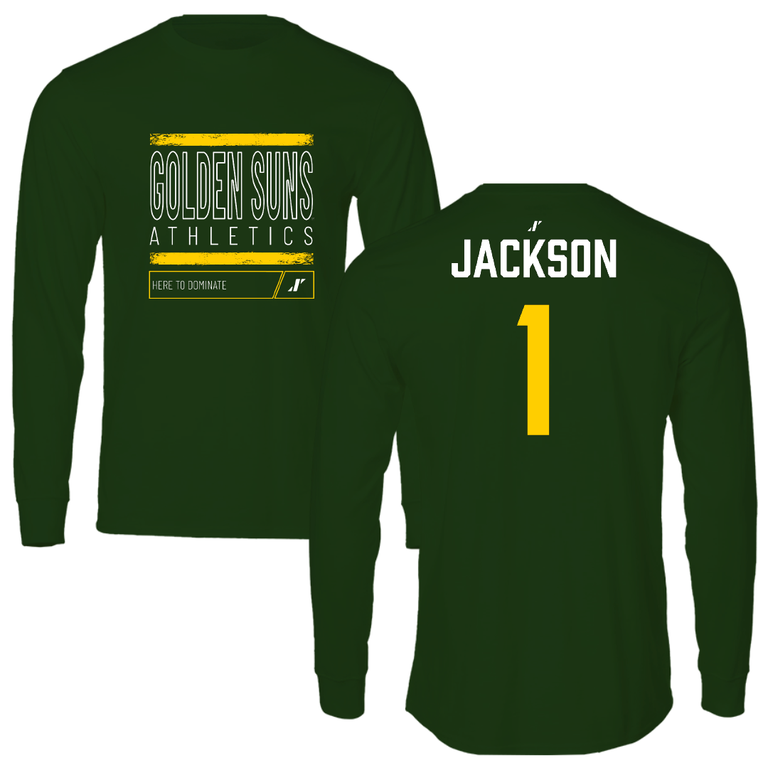 Arkansas Tech University Softball Forest Green Dominate GS Performance Long Sleeve - #1 Sharlee Jackson