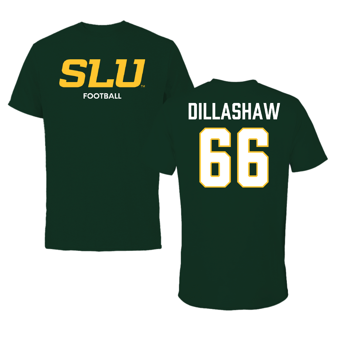 Southeastern Louisiana University Football Forest Green Tee - #66 Carson Dillashaw