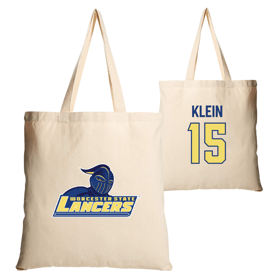 Worcester State University Football Tan Canvas Tote Bag - #15 Ben Klein