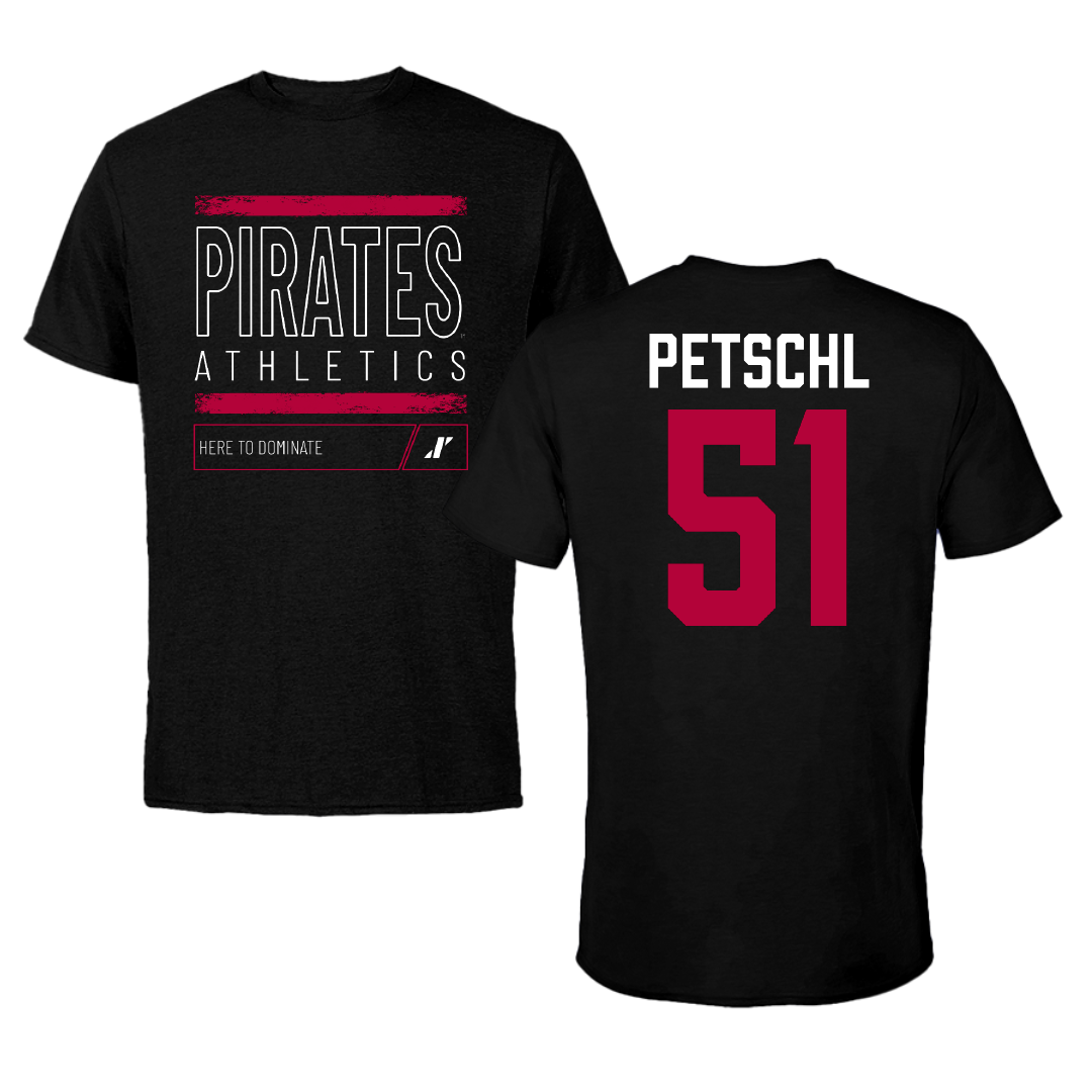 Whitworth University Football Black Dominate Tee - #51 Reid Petschl
