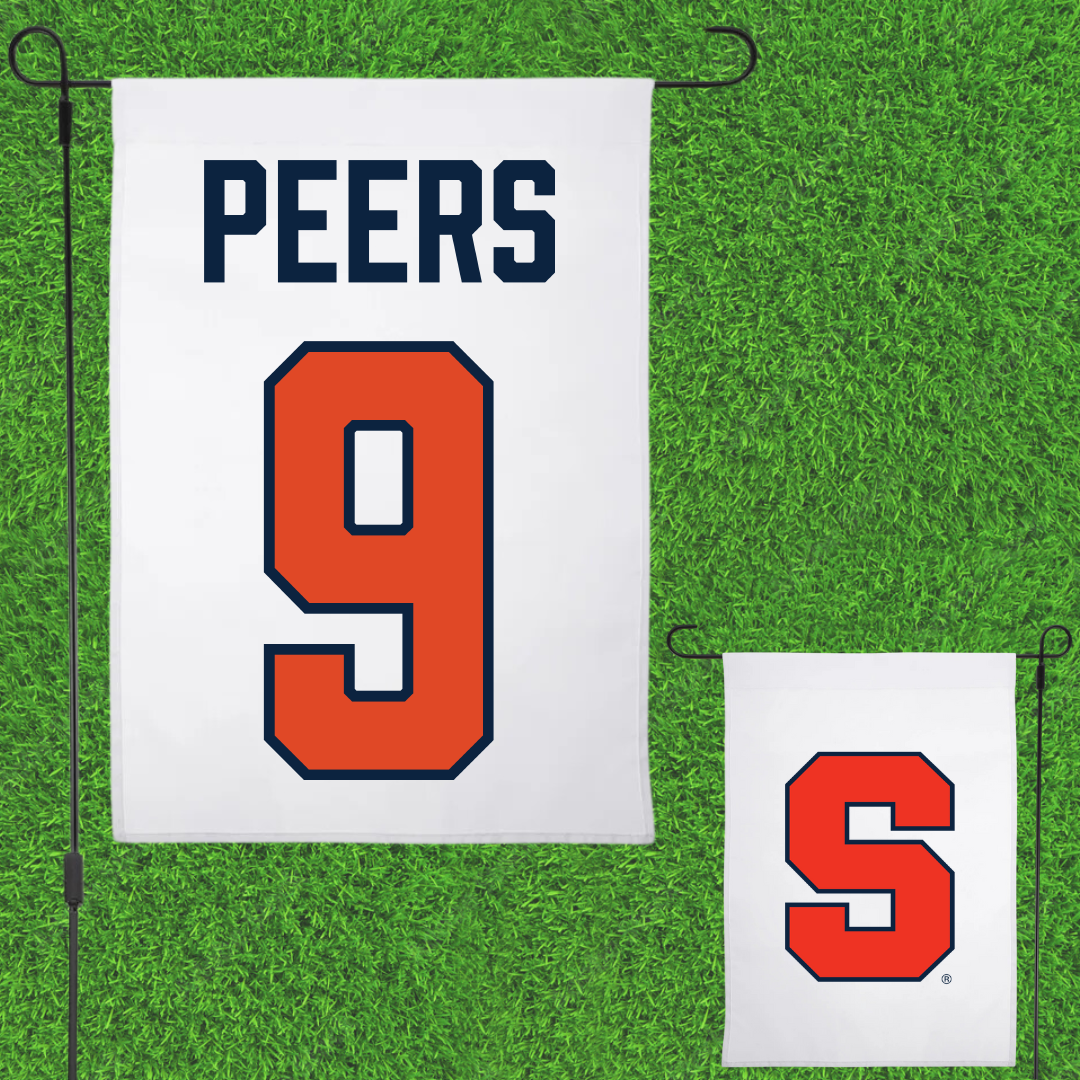 Syracuse University Lacrosse (W) White Garden Flag - #9 Ava Peers
