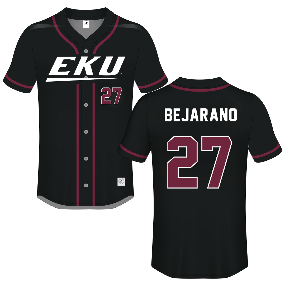 Eastern Kentucky University Black Button-Down Jersey - #27 Mauri Bejarano